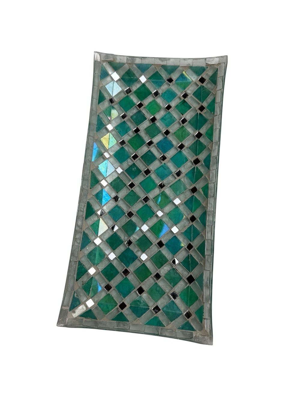 Pier 1 Green and Teal Mosaic Glass Wall Panel